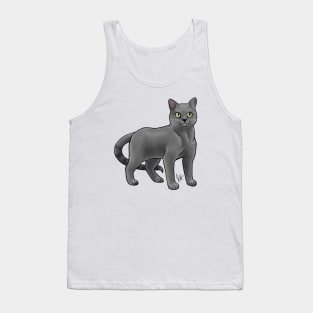 Cat - Russian Blue - Gray Tank Top